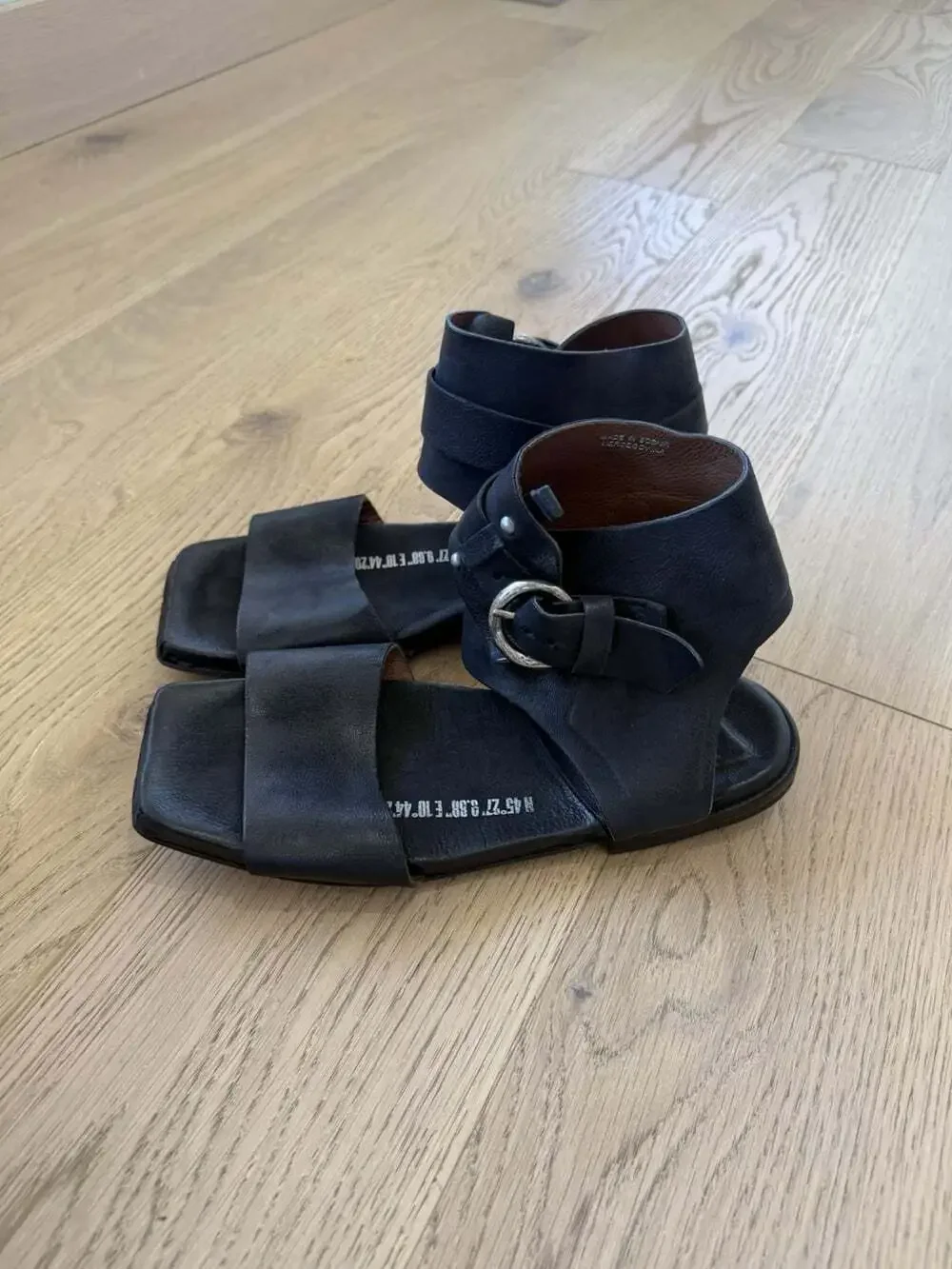 AS98 As 98 Black Leather Gladiator Sandals High Top Ankle Straps EU 39 8 Shoes